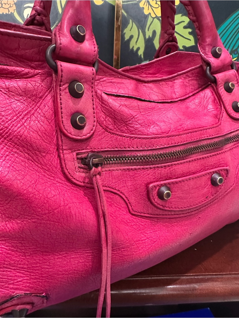 Balenciaga Classic City Motorcycle Bag Pink Arena Lambskin Leather Y2K with COA - Picture 9 of 17